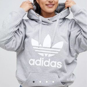adidas Originals Trefoil Pullover Over In Gray